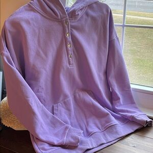 Lavender Button-Up Hoodie